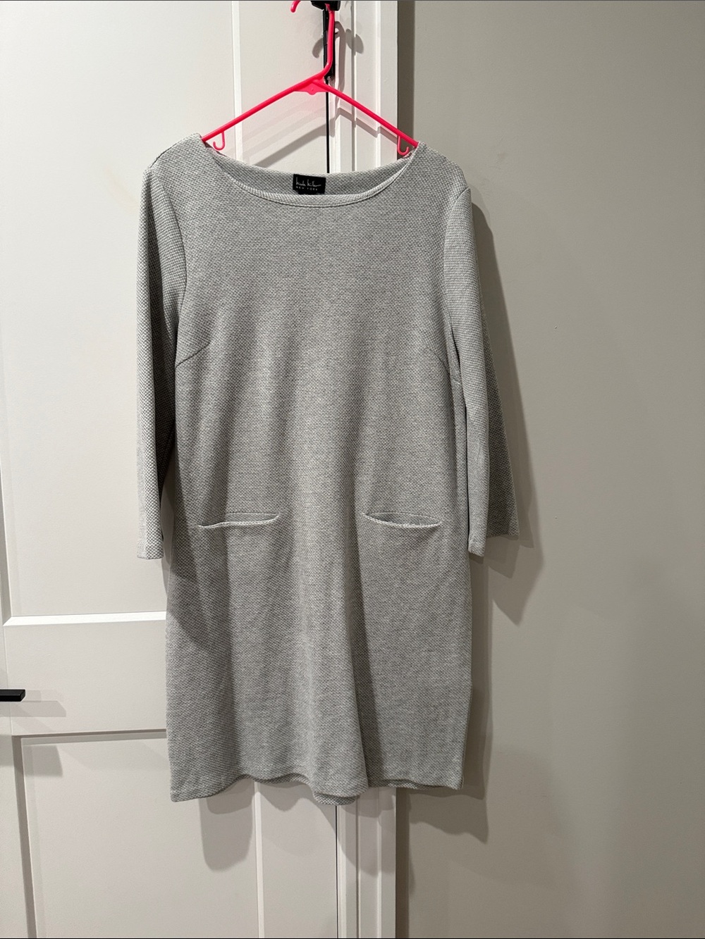 Light Gray Long Sleeve Knit Shift Dress